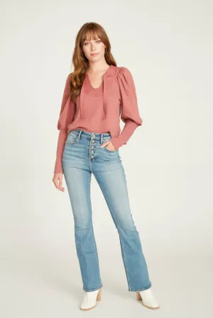 Lena Boot Cut with Button Fly in Light Wash  - SALE