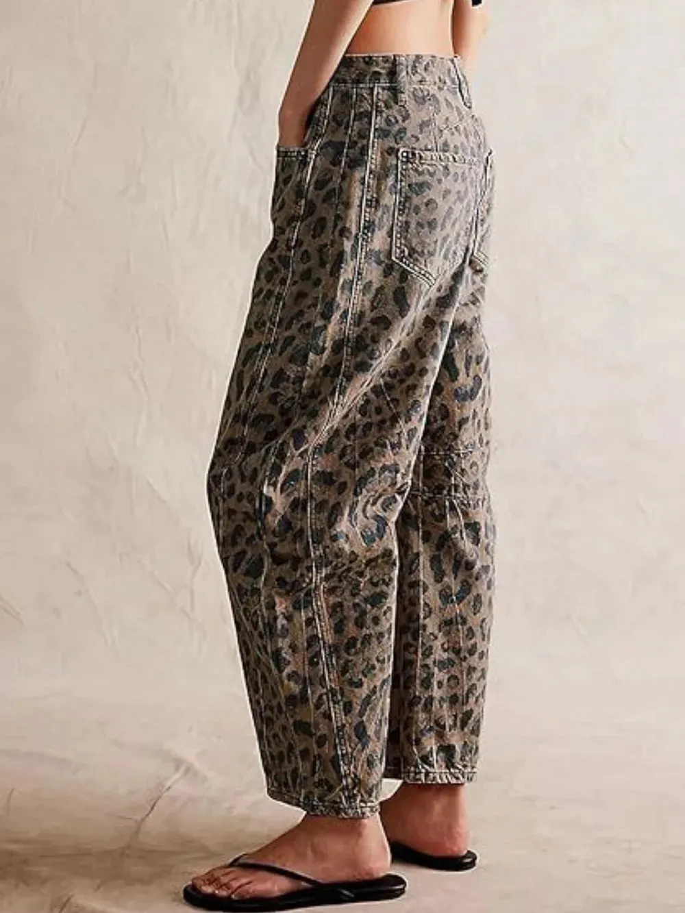 Leopard Wide Leg Jeans