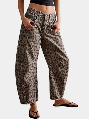 Leopard Wide Leg Jeans