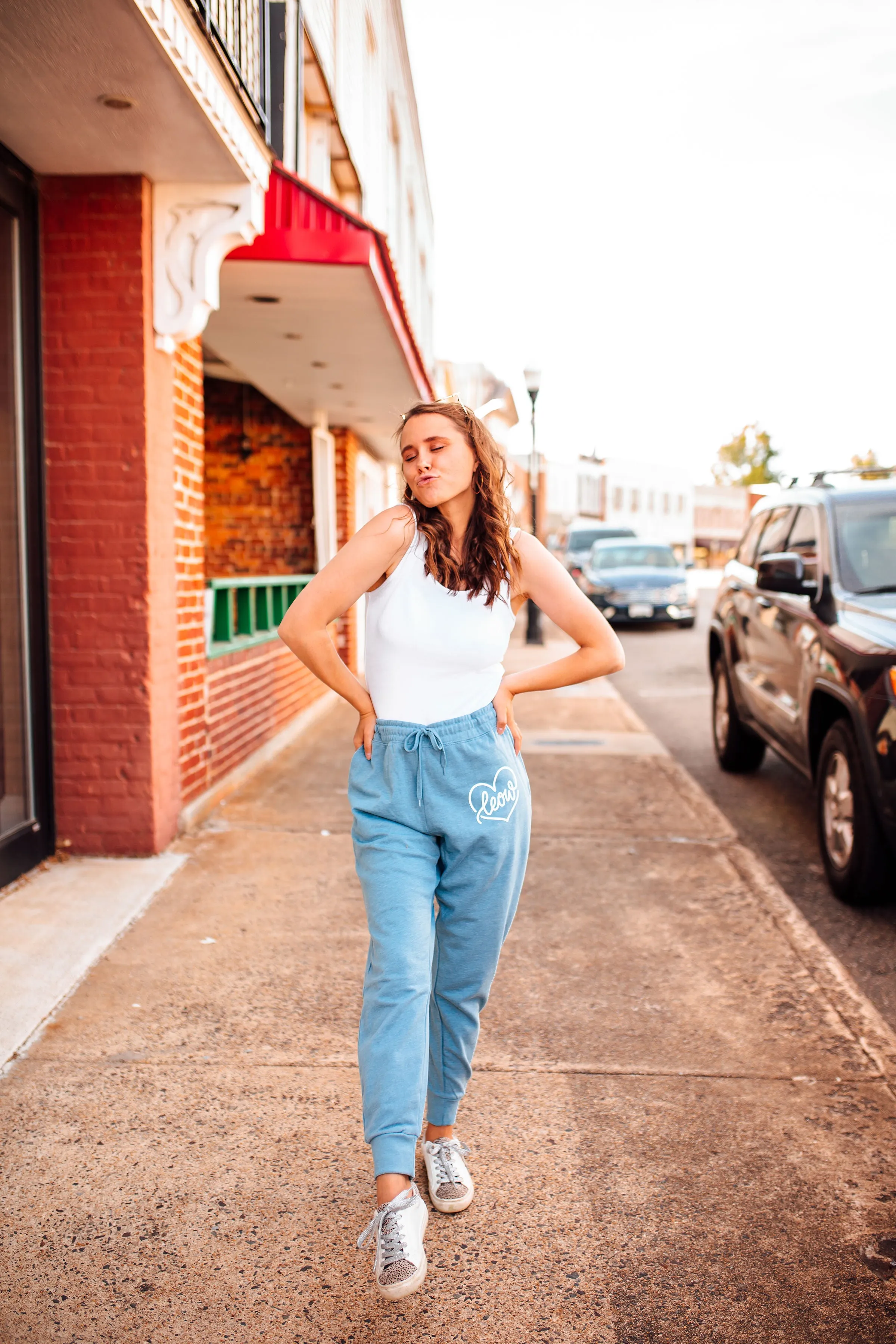 LEOW Heart Script © Women's Wave Sweatpants (Ocean) // Final Sale