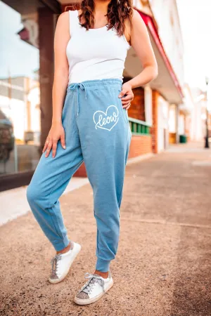 LEOW Heart Script © Women's Wave Sweatpants (Ocean) // Final Sale