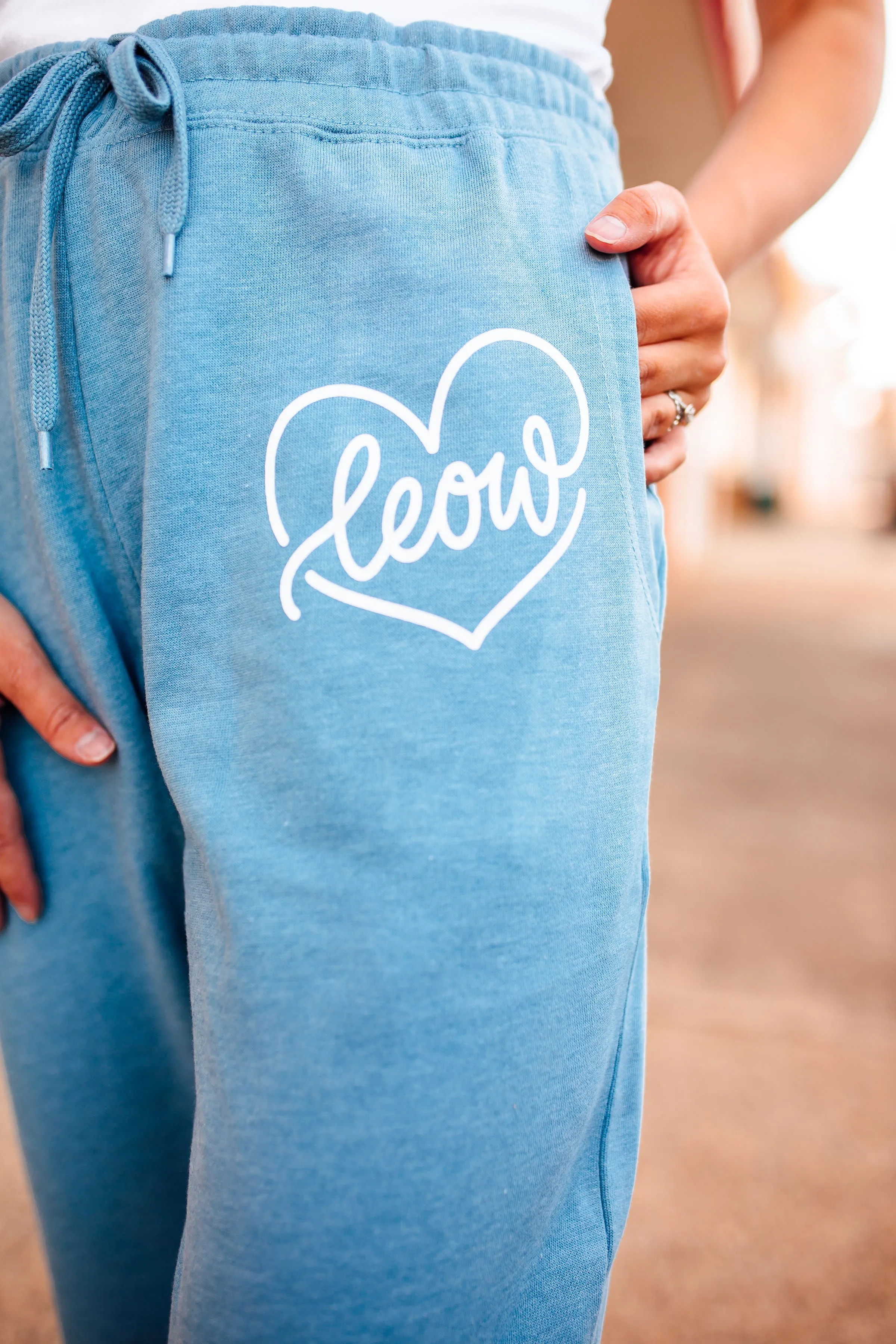 LEOW Heart Script © Women's Wave Sweatpants (Ocean) // Final Sale