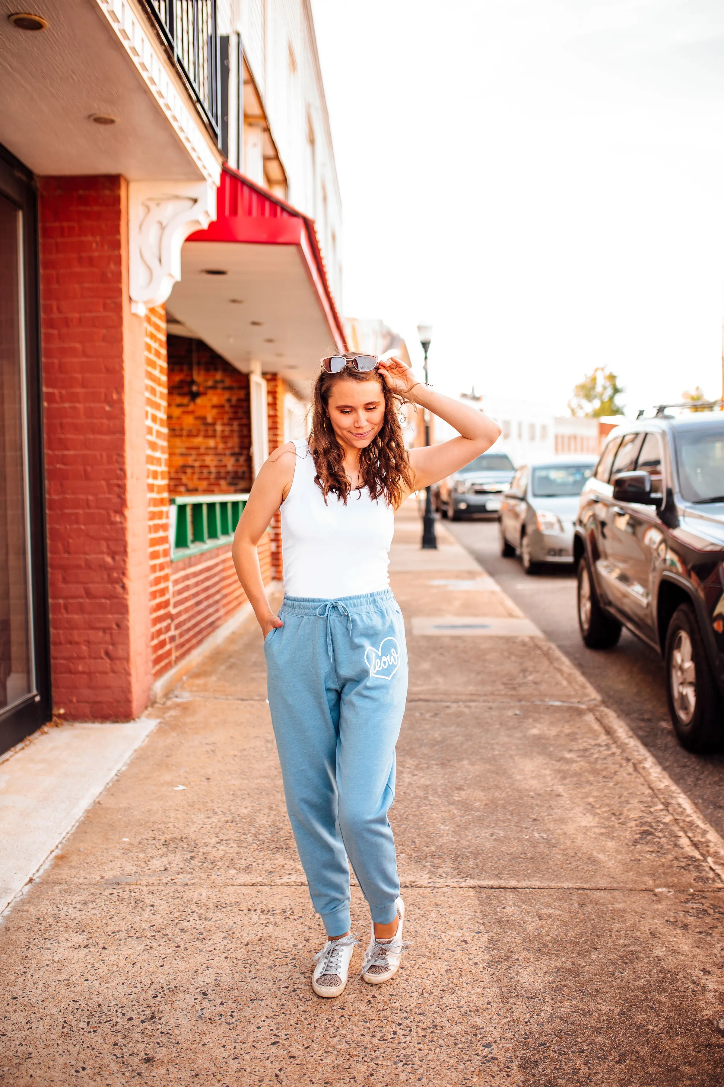 LEOW Heart Script © Women's Wave Sweatpants (Ocean) // Final Sale