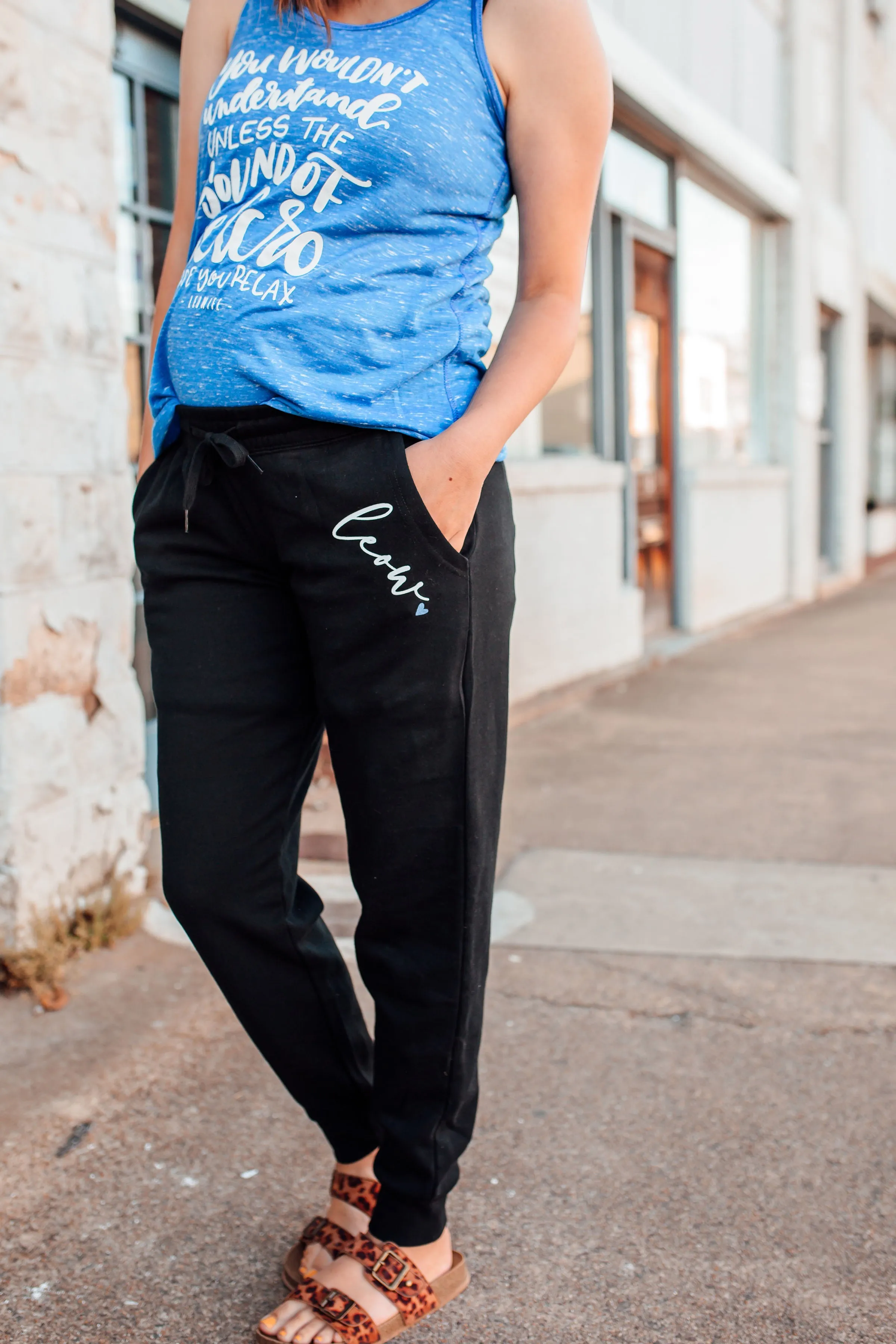 LEOW Script © Women's Wave Sweatpants (Black) // Final Sale