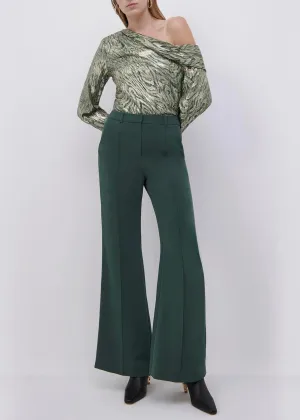 Leslie Crepe Bootcut Pant (Hunter Green)