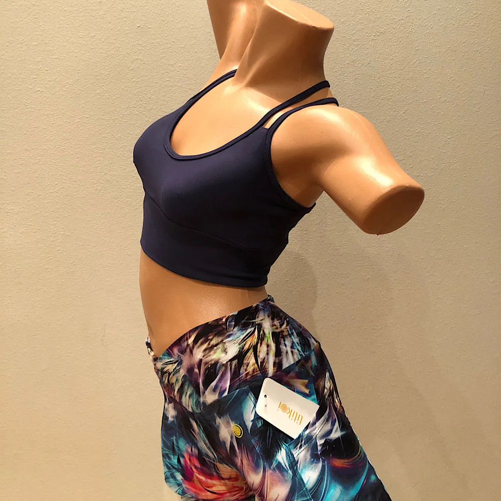 [Lilikoi Wear] Bottoms: Capri Leggings Cross-waistedband with Pockets