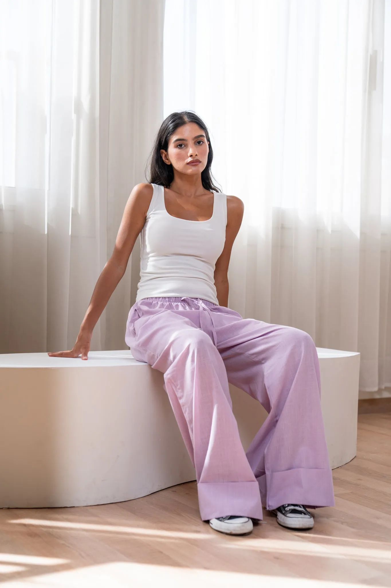 Linen Pants In Lavender