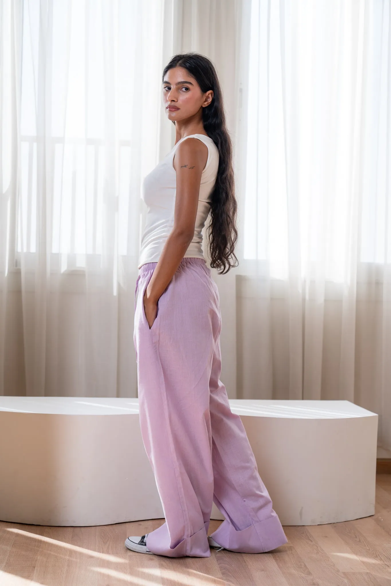 Linen Pants In Lavender