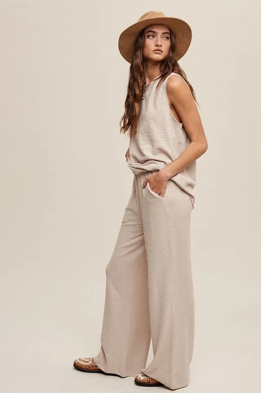 Listicle Soft Knit Tank and Sweat Pant Set