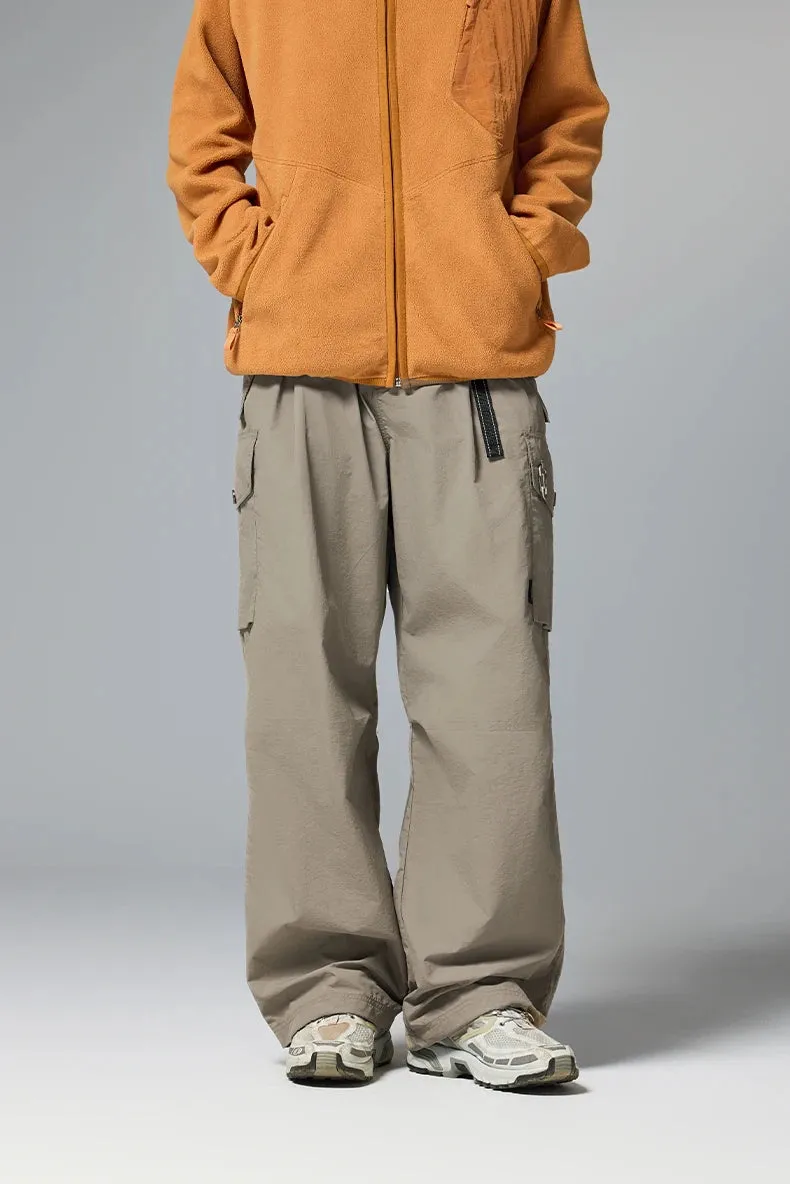 Loose Belted Sports Cargo Pants