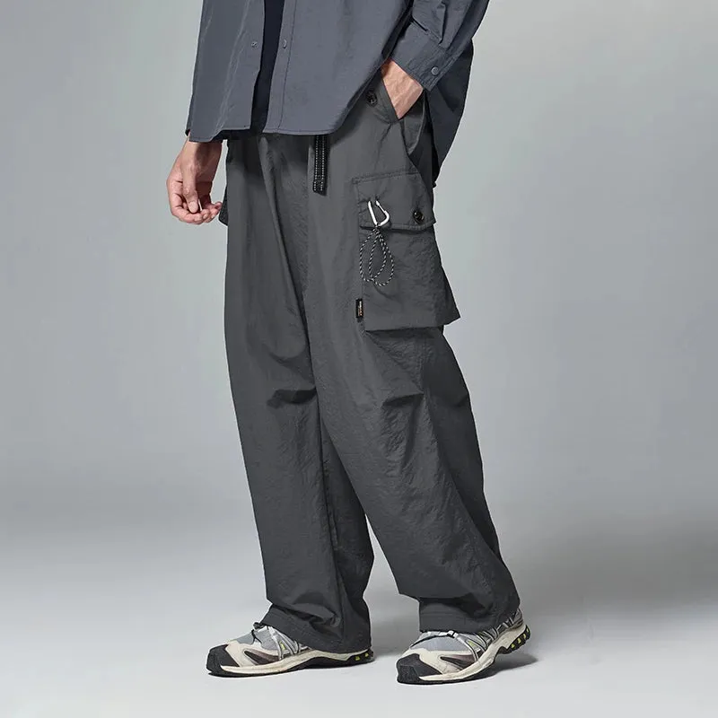 Loose Belted Sports Cargo Pants