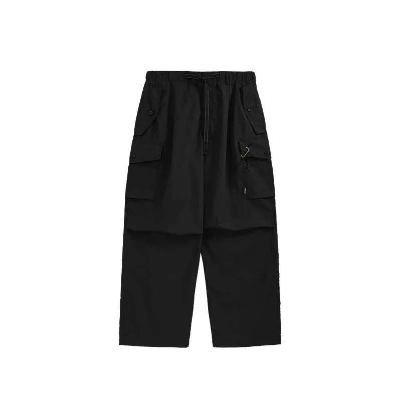 Loose Belted Sports Cargo Pants