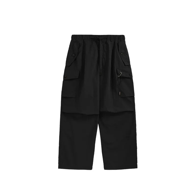 Loose Belted Sports Cargo Pants