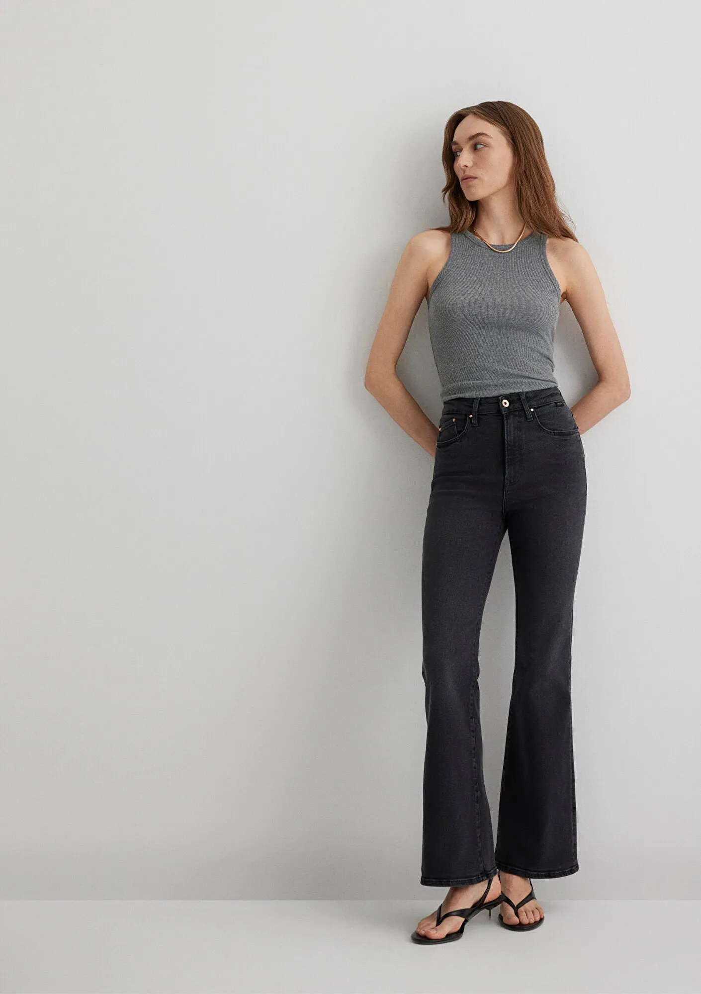 Los Angeles Dark Smoke Gold Shape Jean Pants