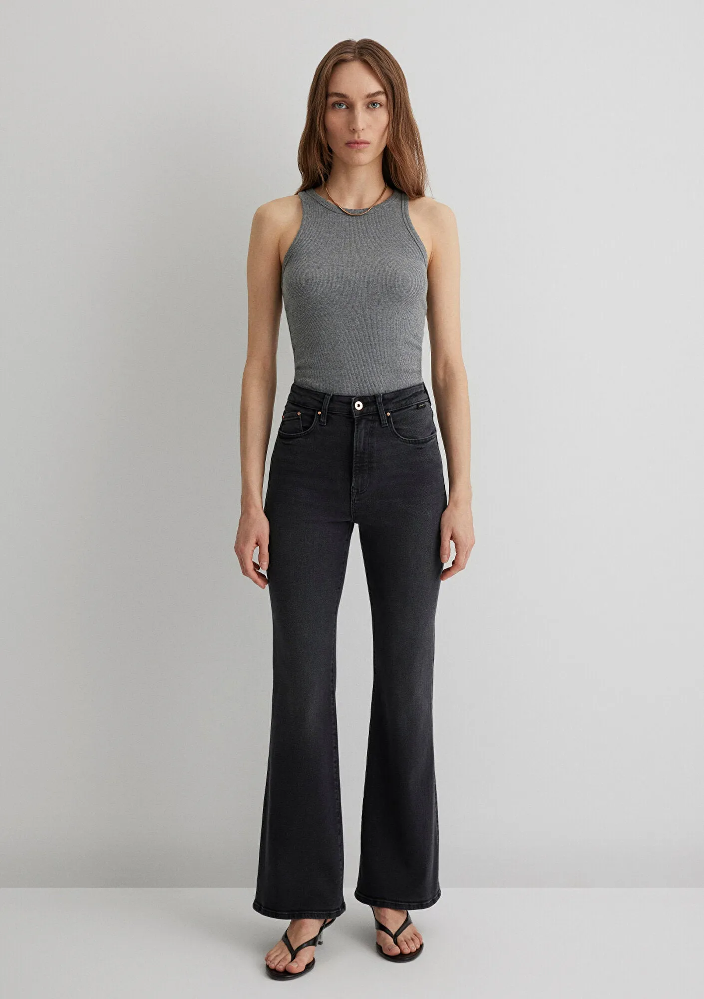 Los Angeles Dark Smoke Gold Shape Jean Pants