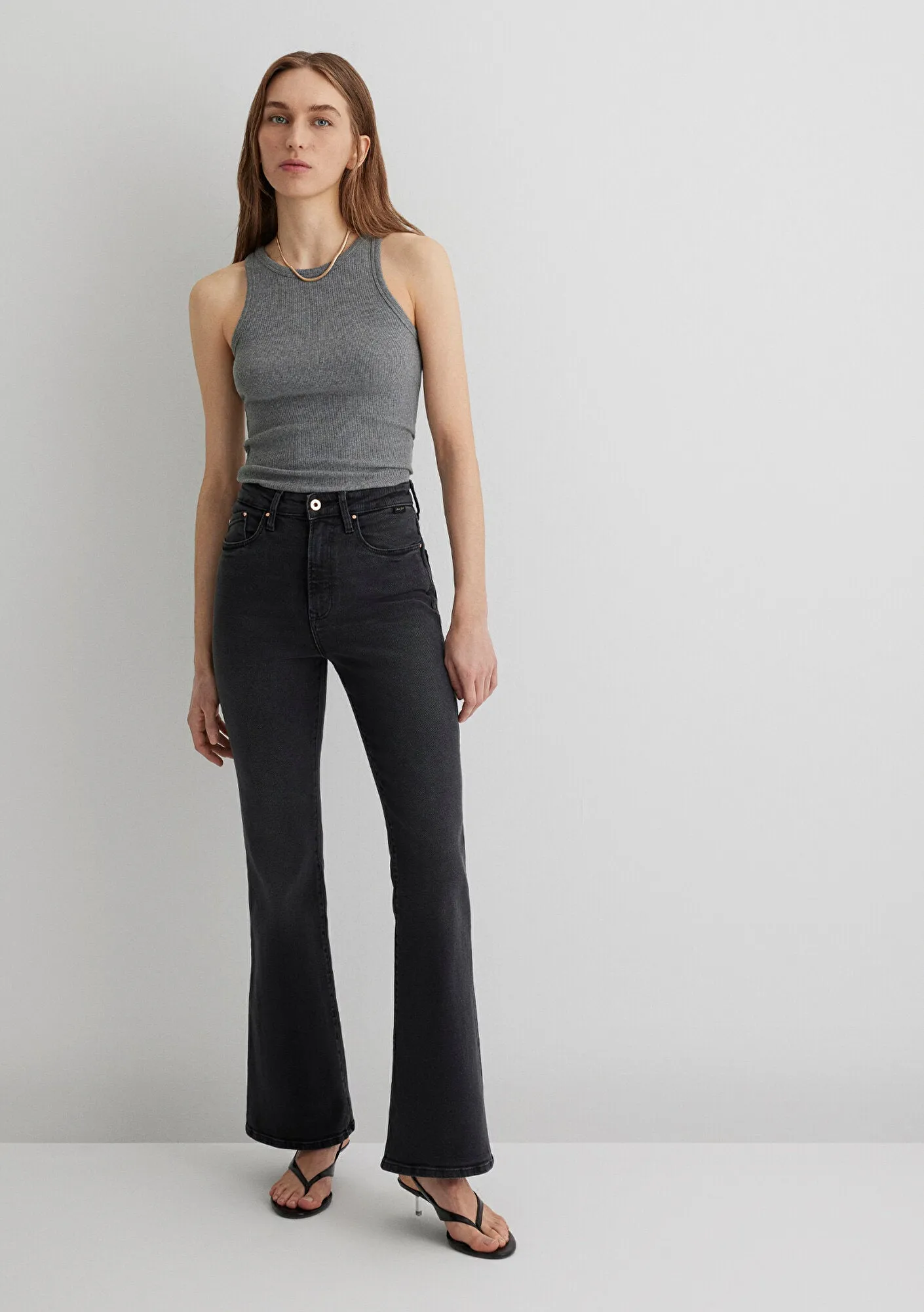 Los Angeles Dark Smoke Gold Shape Jean Pants