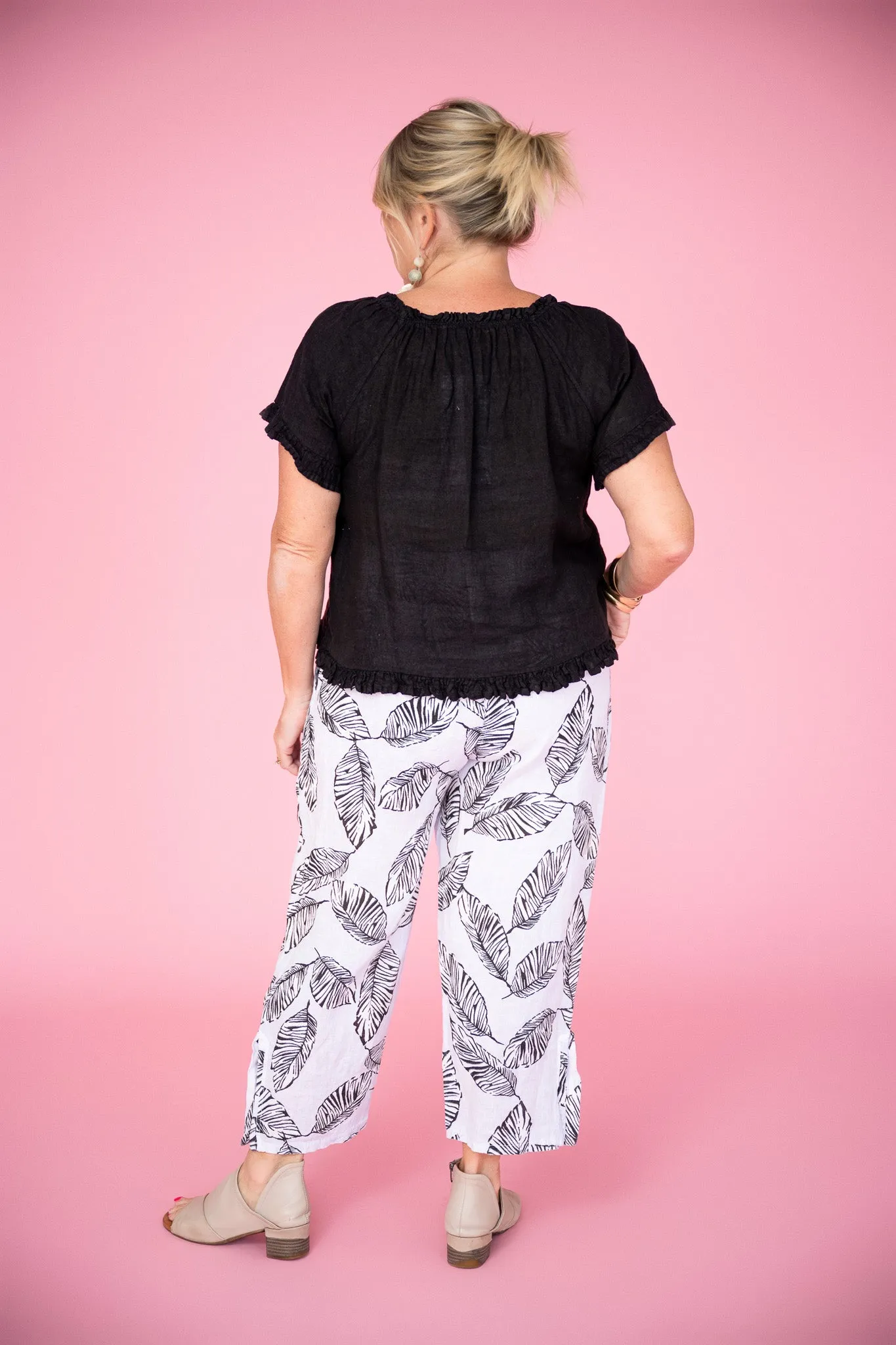 Malto Leaf Pants | White