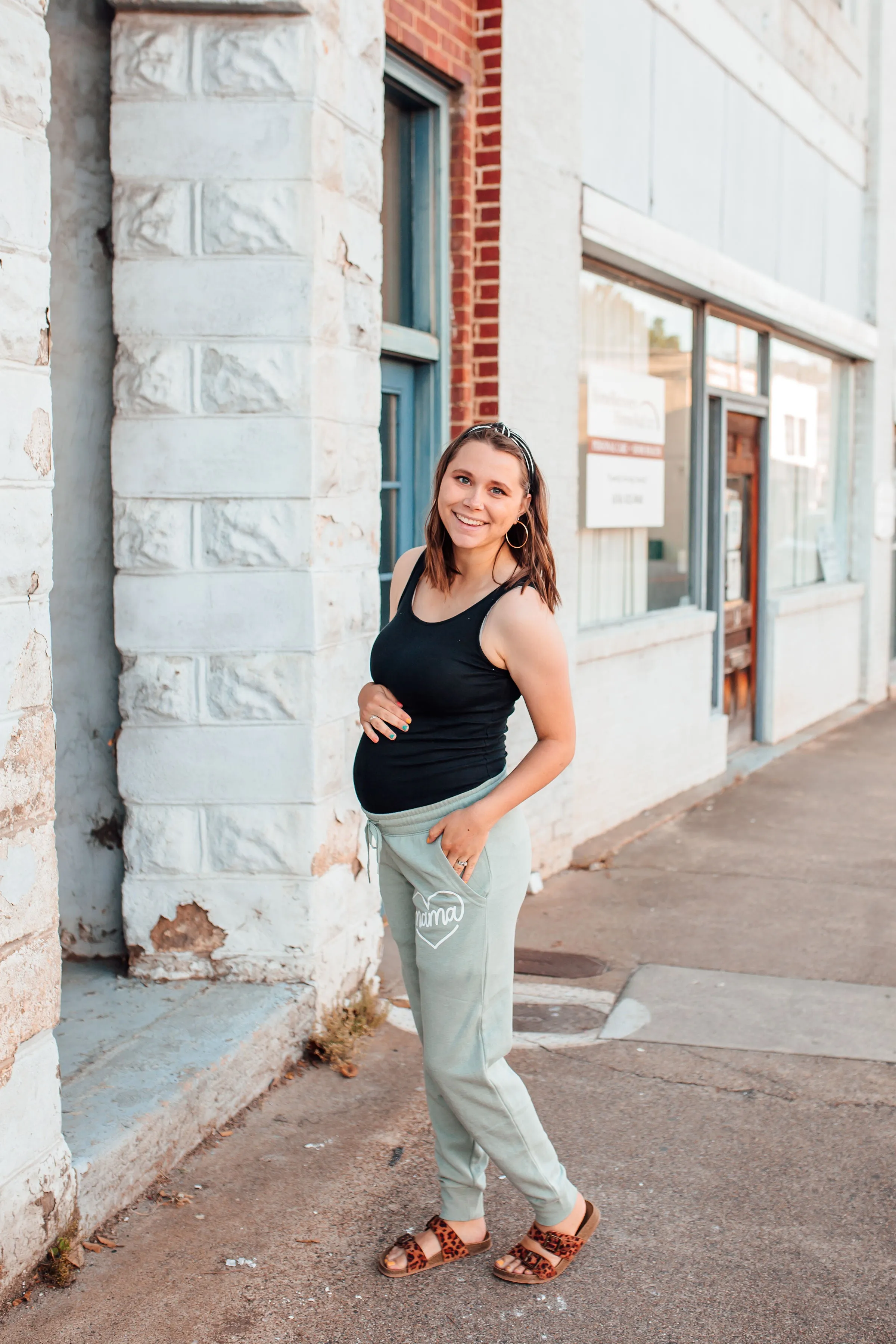 MAMA Script Heart © Women's Wave Sweatpants (Sage) // Final Sale