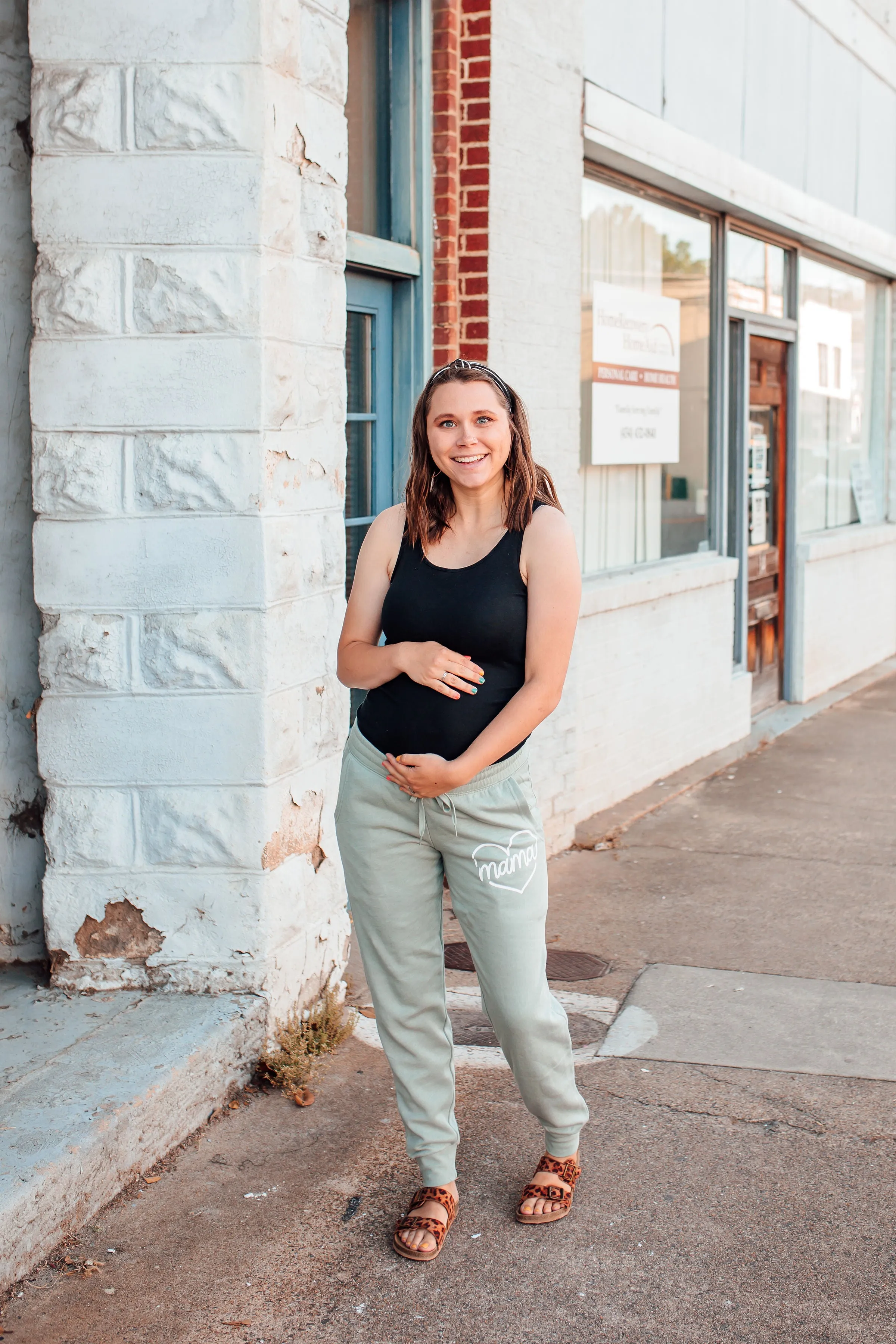 MAMA Script Heart © Women's Wave Sweatpants (Sage) // Final Sale