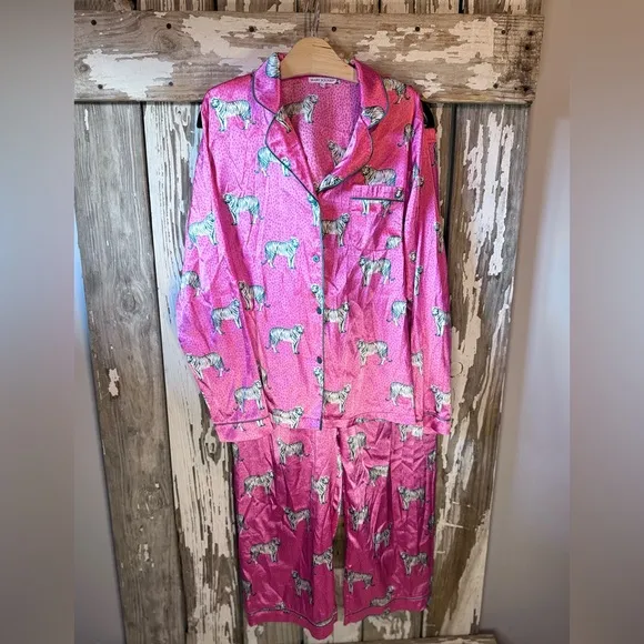 Mary Square Charlotte The Cats Pajamas Tigers Pink Size  Large Top &amp; Pants