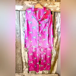 Mary Square Charlotte The Cats Pajamas Tigers Pink Size  Large Top &amp; Pants