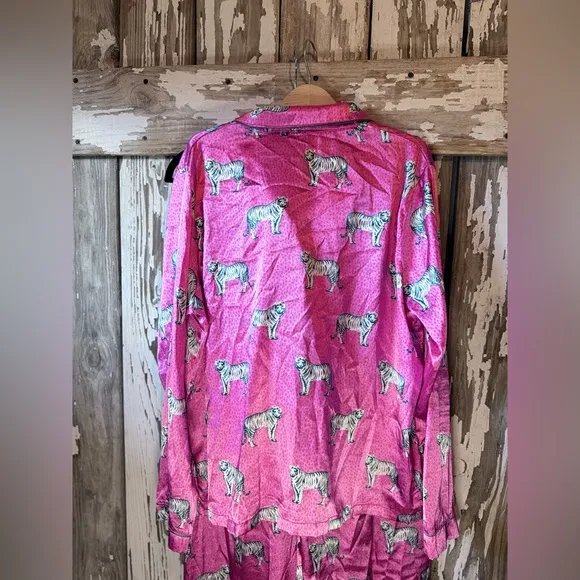 Mary Square Charlotte The Cats Pajamas Tigers Pink Size  Large Top &amp; Pants