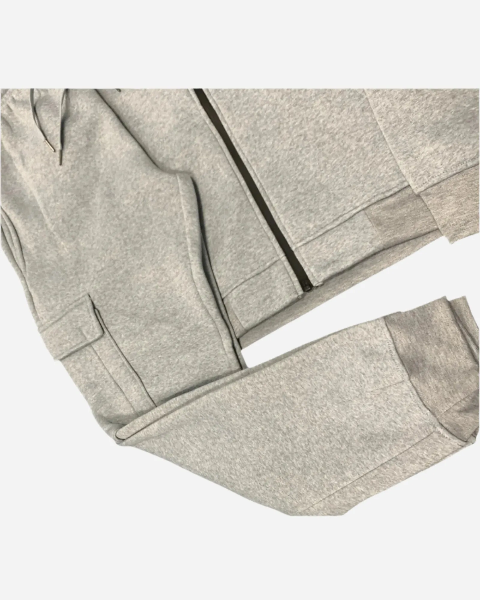 Men Fleece Jogger with utility Cargo Pockets Sweat jacket and Sweatpants Outfit