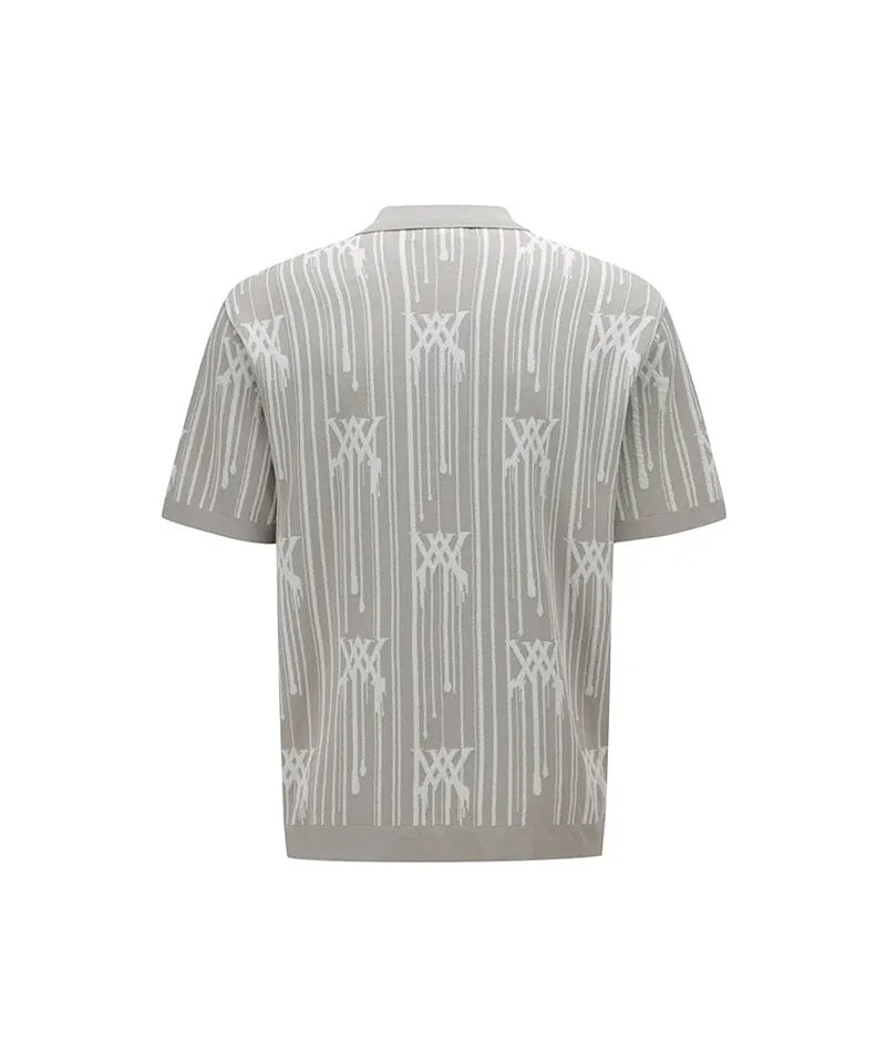 Men Rain Logo Short Sleeve Sweater - Beige