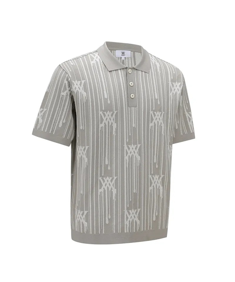 Men Rain Logo Short Sleeve Sweater - Beige