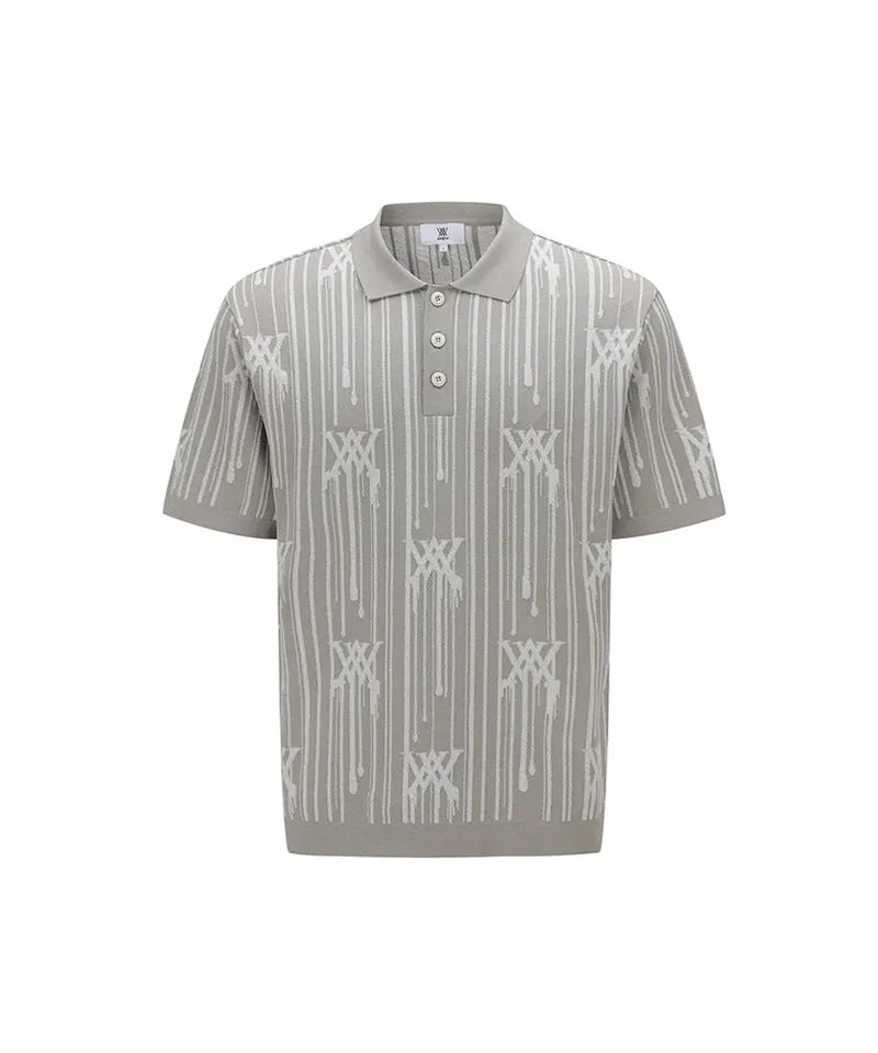 Men Rain Logo Short Sleeve Sweater - Beige
