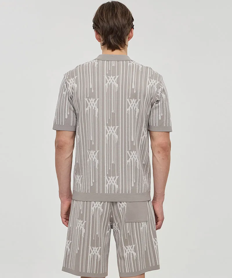 Men Rain Logo Short Sleeve Sweater - Beige