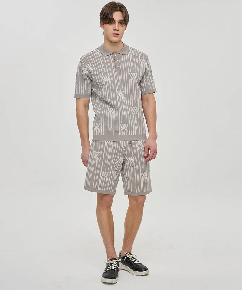 Men Rain Logo Short Sleeve Sweater - Beige