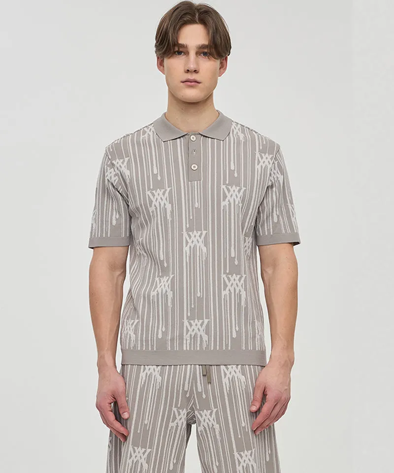 Men Rain Logo Short Sleeve Sweater - Beige