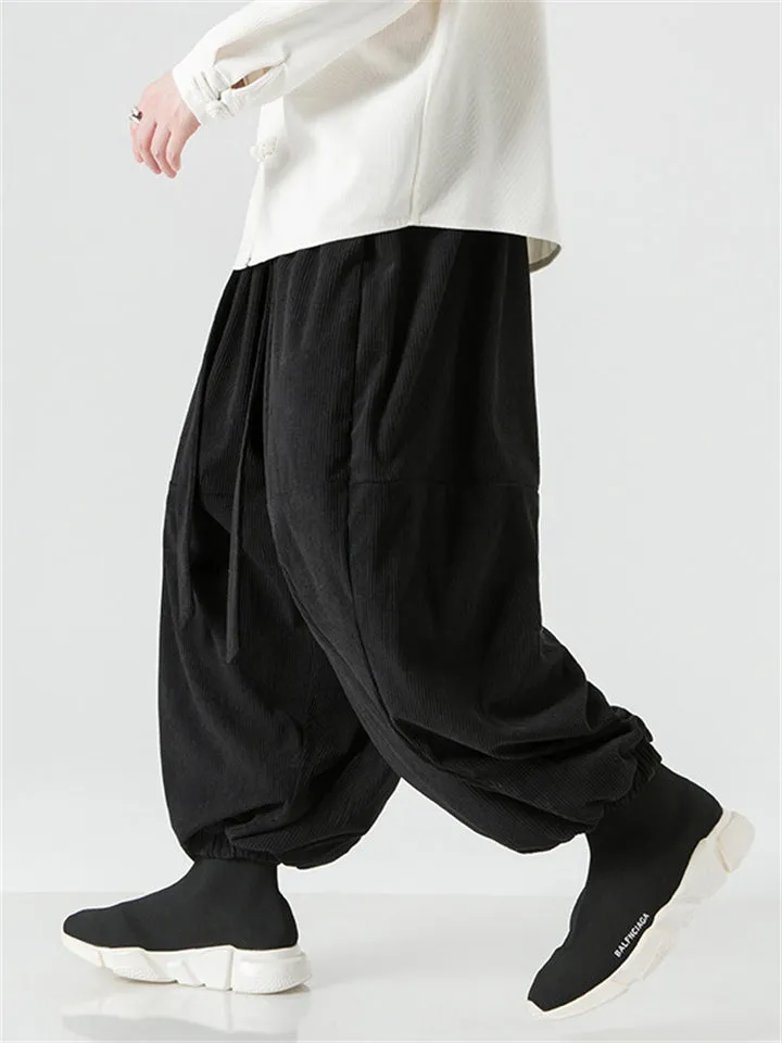 Men's Autumn Winter Baggy Corduroy Harem Pants