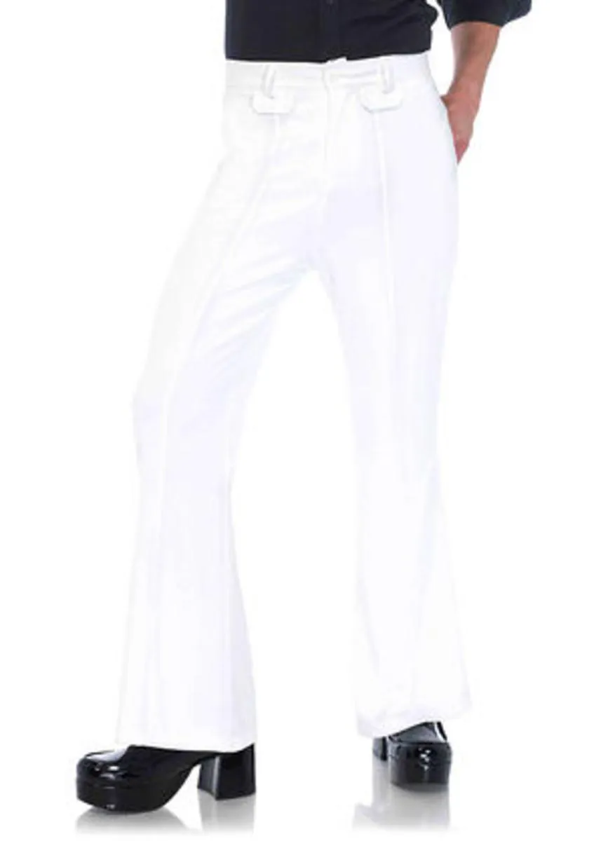 Men's bell bottom pants in WHITE
