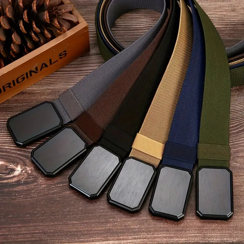 Men's Elastic Stretch Belt with Quick Release Alloy Buckle Durable Fashionable