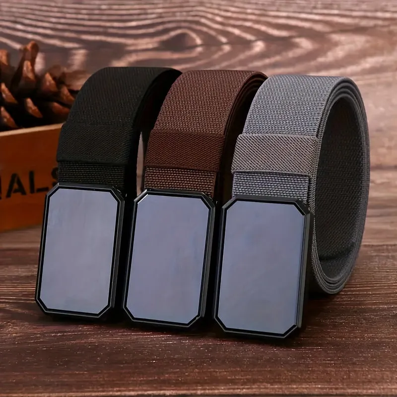 Men's Elastic Stretch Belt with Quick Release Alloy Buckle Durable Fashionable