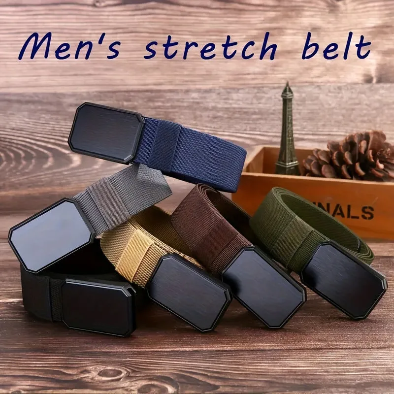Men's Elastic Stretch Belt with Quick Release Alloy Buckle Durable Fashionable