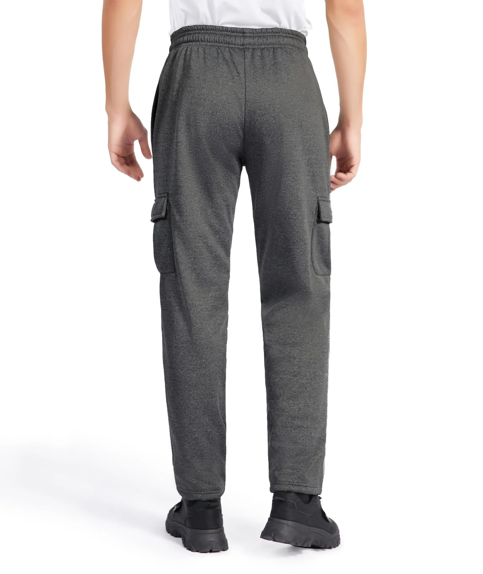 Men's Fleece Lined Sweatpants with Side Cargo Pockets