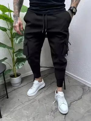 Men's Full Size Drawstring Pants with Pockets Plus Size