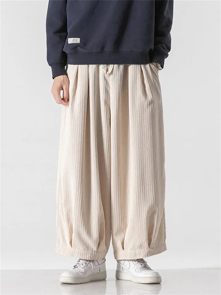 Men‘s Japanese Inspired Loose Corduroy Pants