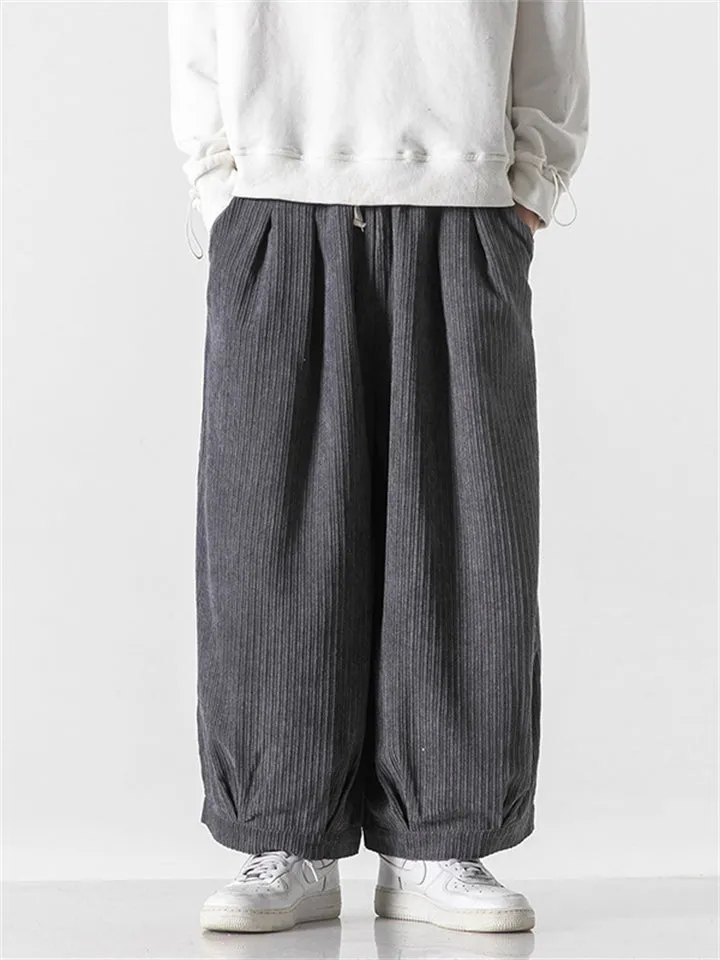 Men‘s Japanese Inspired Loose Corduroy Pants