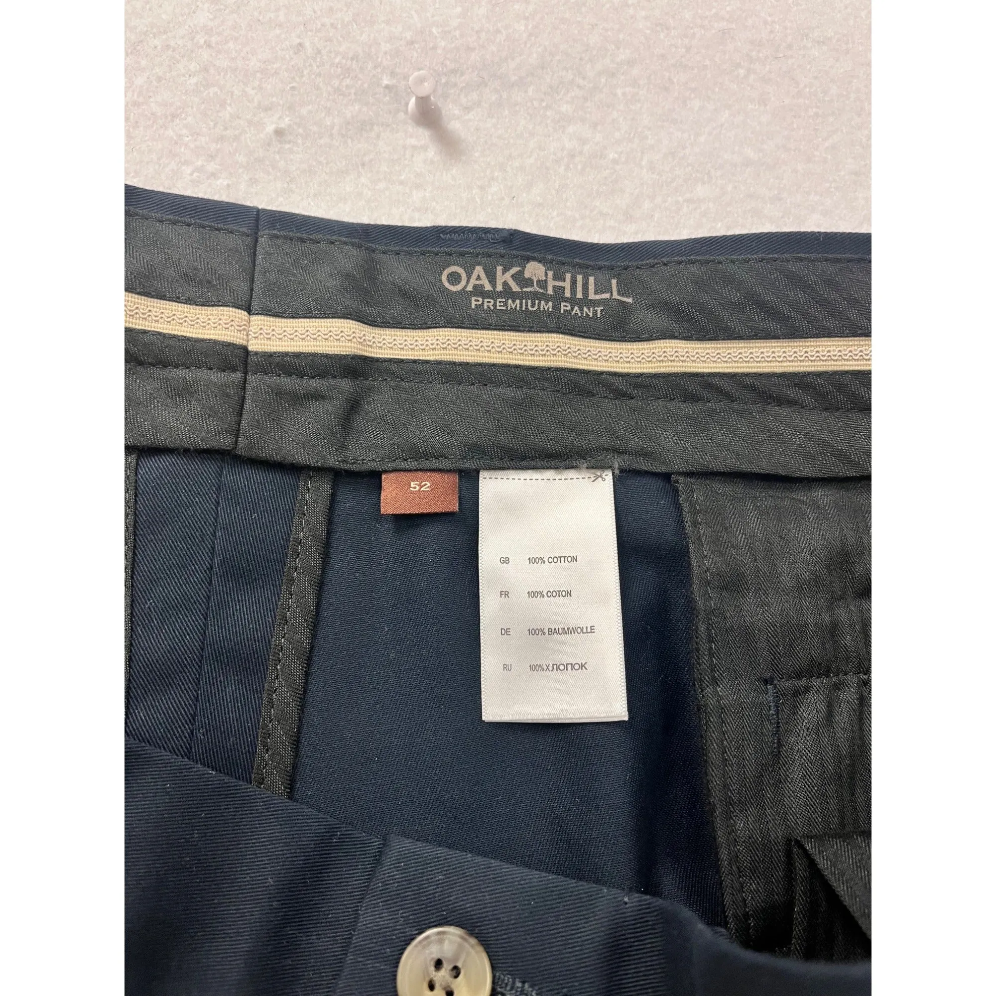 Mens Oak Hill Premium Navy Pants 52 New With Tags 100% Cotton #6865