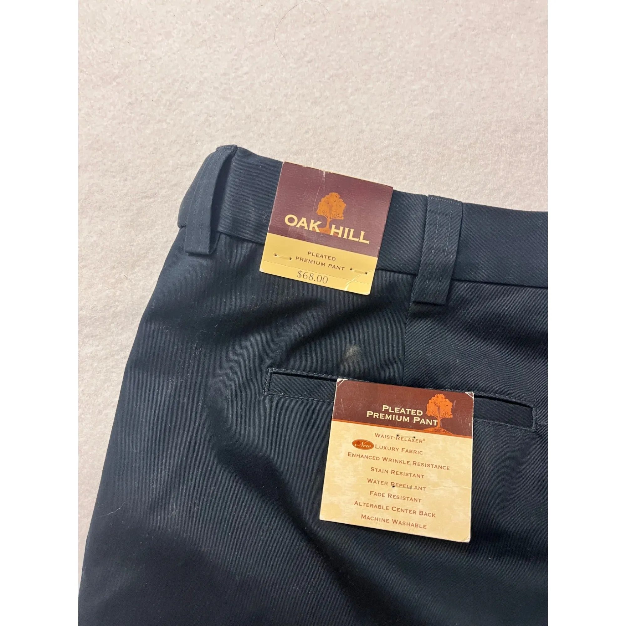 Mens Oak Hill Premium Navy Pants 52 New With Tags 100% Cotton #6865