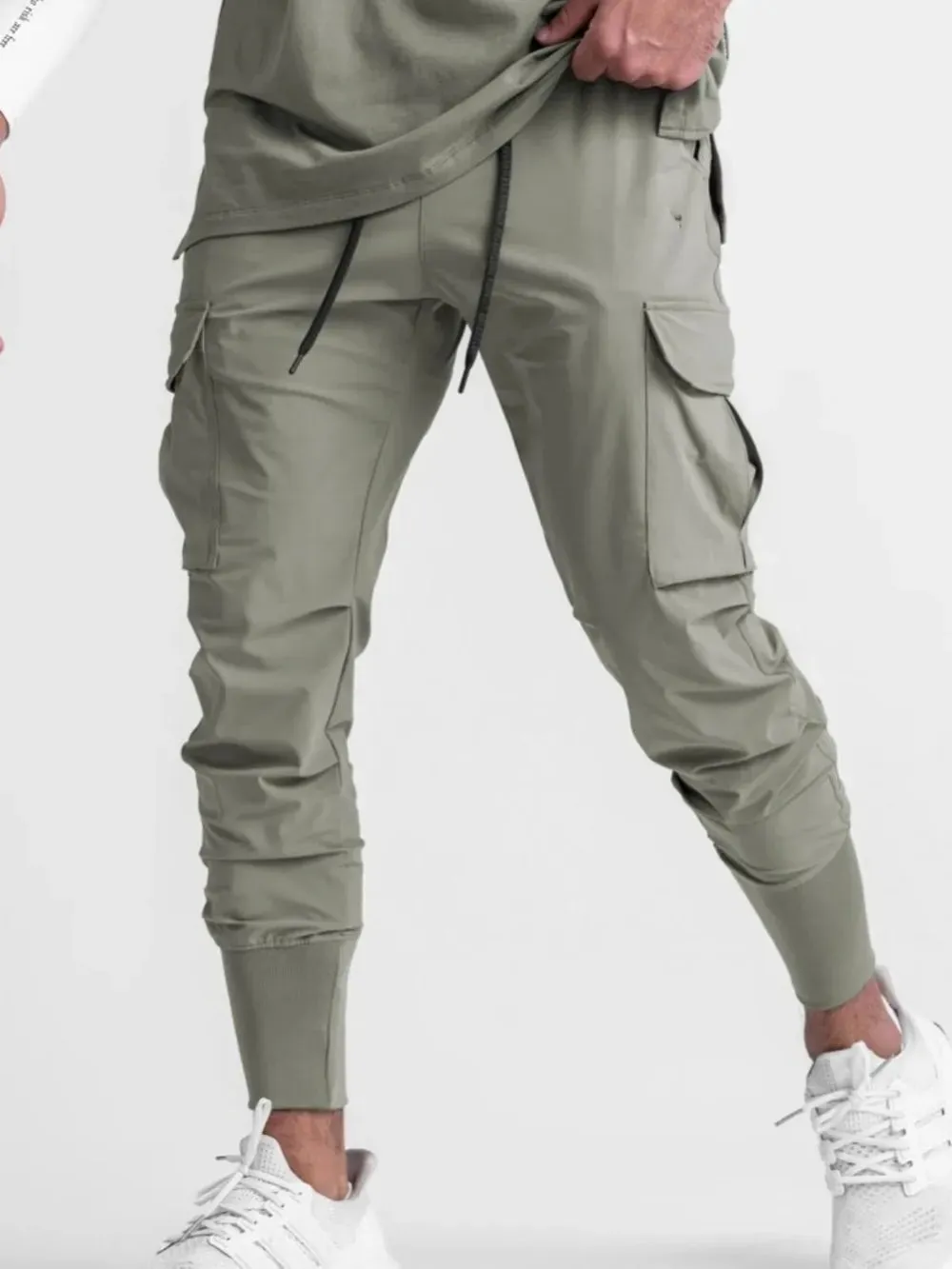 Men's Plus Size Drawstring Joggers with Pockets