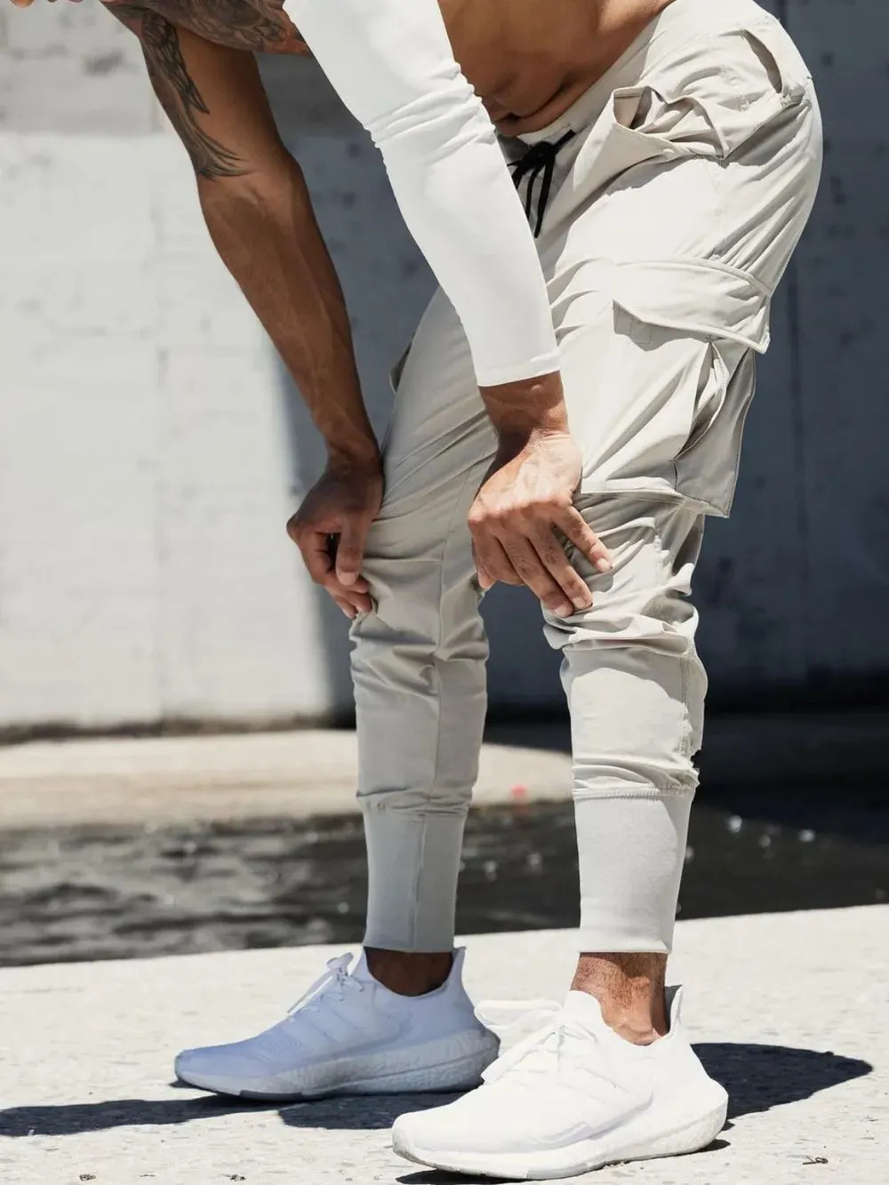 Men's Plus Size Drawstring Joggers with Pockets