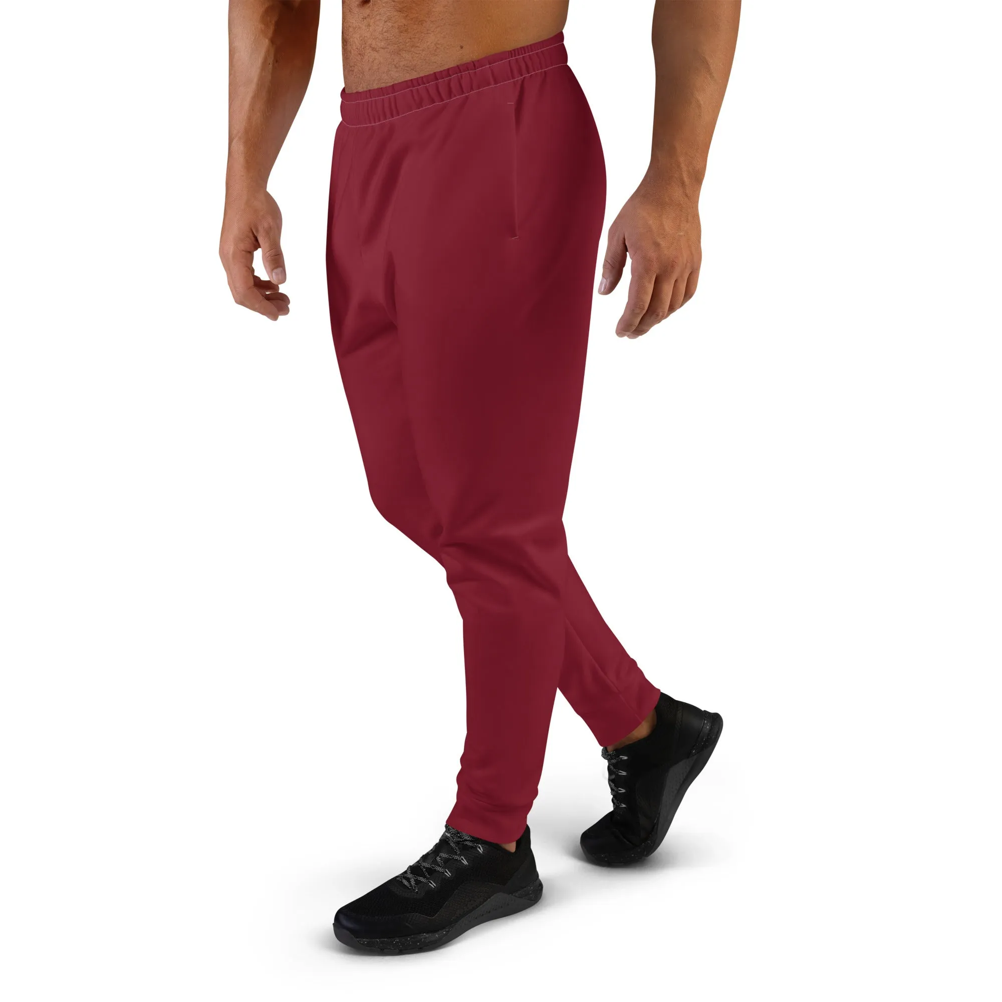 Men's Slim Fit Premium Burgundy Joggers