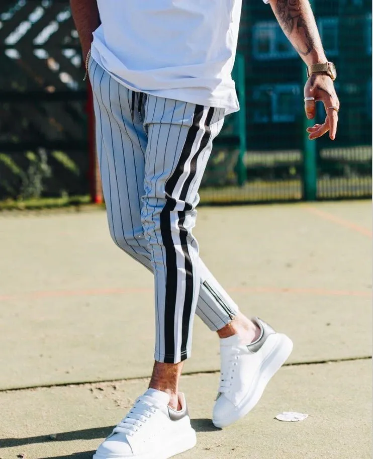 Men's  Slim Tapered Sweatpants with Zipper Pockets