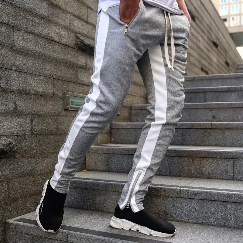 Men's  Slim Tapered Sweatpants with Zipper Pockets