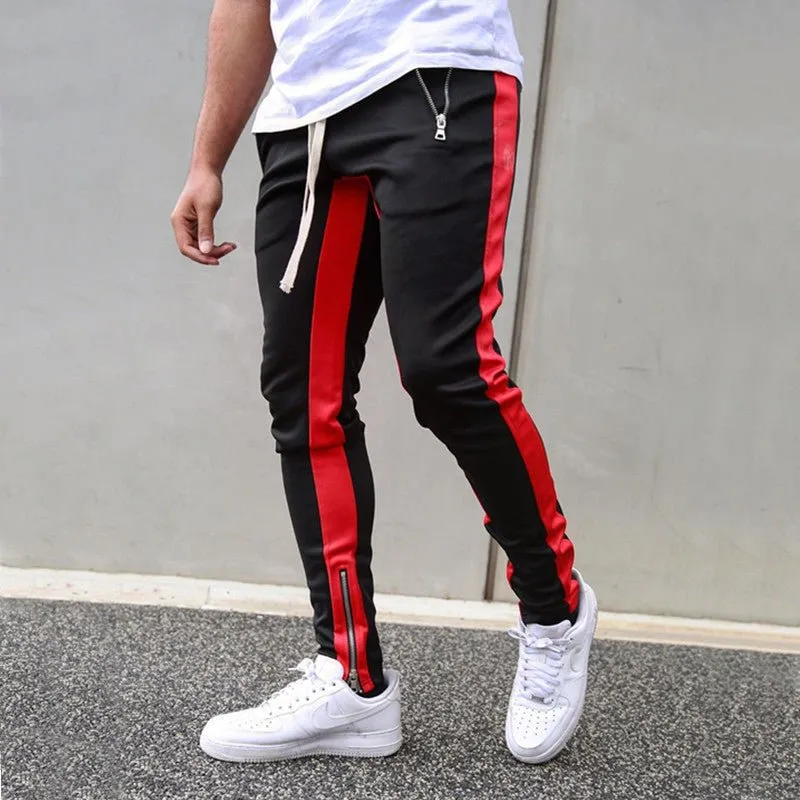 Men's  Slim Tapered Sweatpants with Zipper Pockets